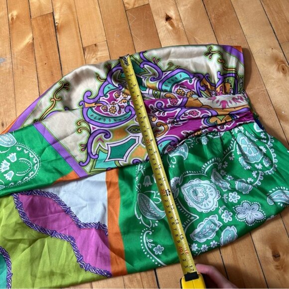 Zara Nod Paisley Colorful Satin Midi Skirt - Picture 11 of 11